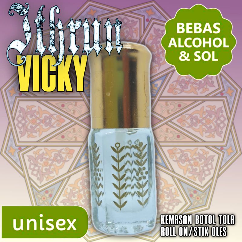 Parfum Ithrun Vicky Kemasan Tola Padi Stik/Roll On Ukuran 3 , 6 , 12 ml 100% Murni Tidak Mengandung Campuran Apapun