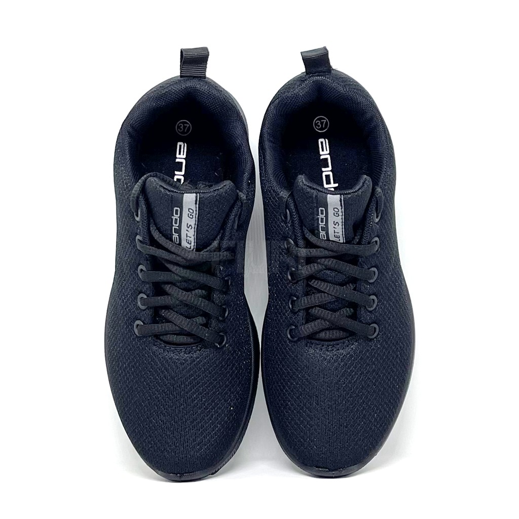 FIURI - ANDO ORIGINAL - ELSIE 33-43 FULL HITAM - SEPATU SNEAKERS SPORT KANVAS SOL KARET ANAK PEREMPUAN - SEPATU KETS TRENDY WANITA - SEPATU OLAHRAGA LARI FITNES SENAM KERJA KULIAH SEKOLAH SD SMP SMA BERTALI CEWEK MURAH PROMO DISKON BONUS KAOS KAKI