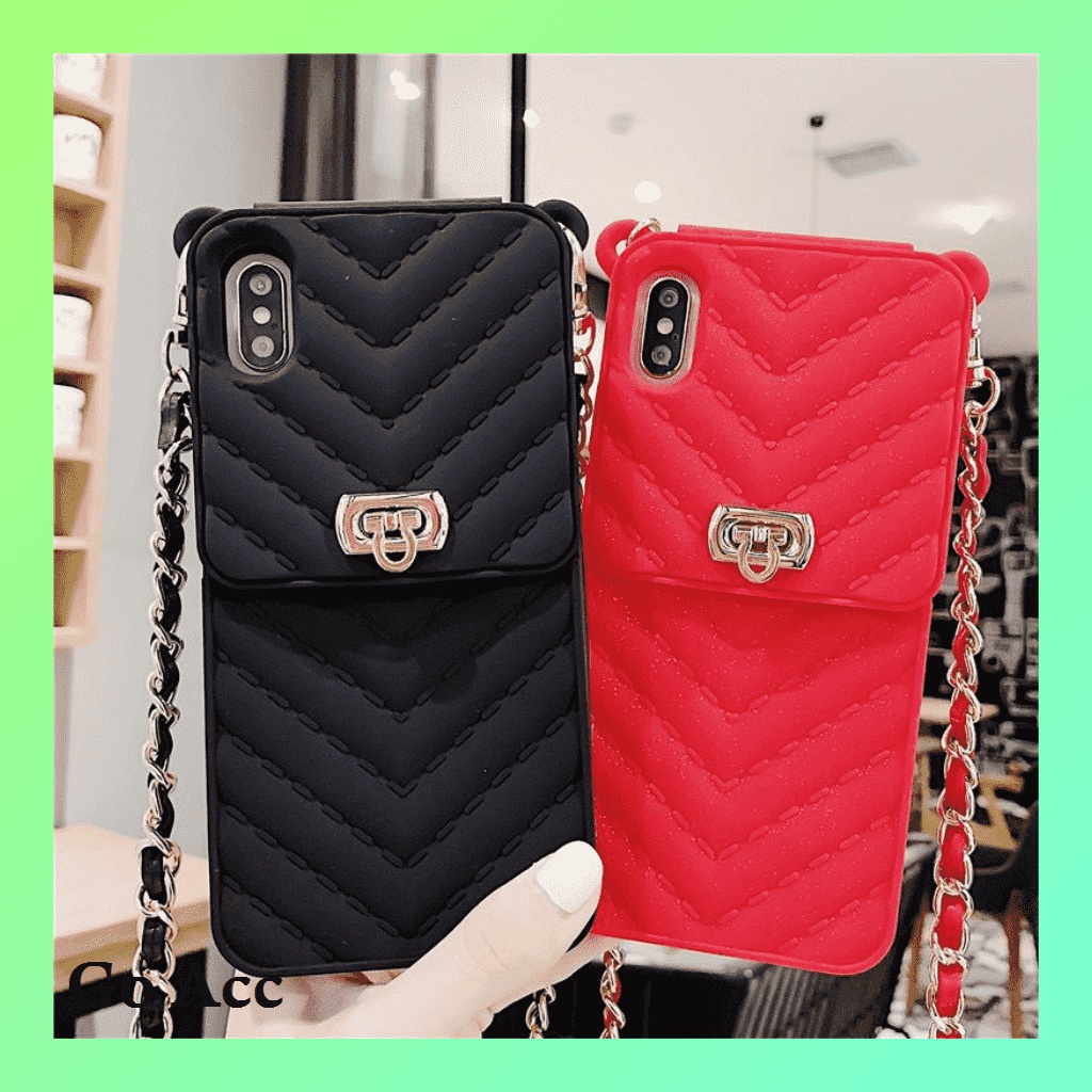 Softcase Model Tas Chan*nel rantai Iphone 7 8 7+ 8+ X Xs Xr Max 11 12 13 Pro Max FH45