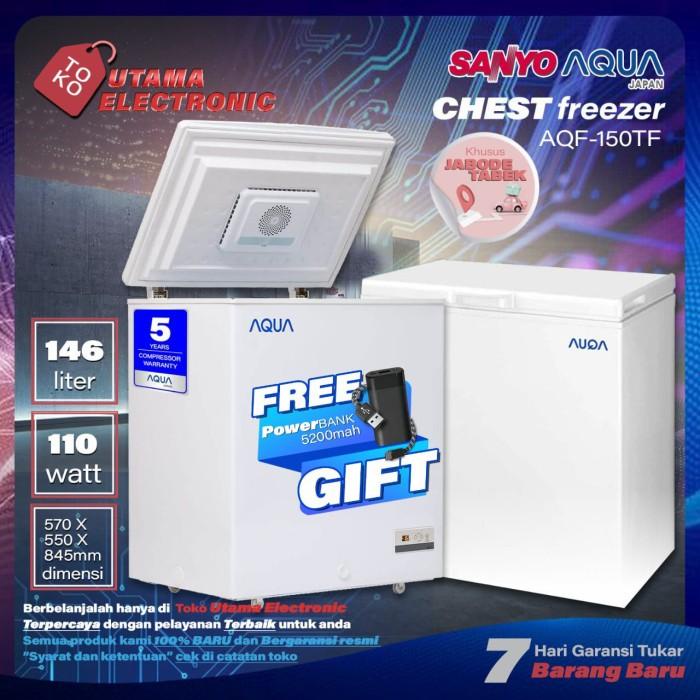 Chest Freezer Box Aqua Aqf -150Tf No Frost (Tanpa Bunga Es)
