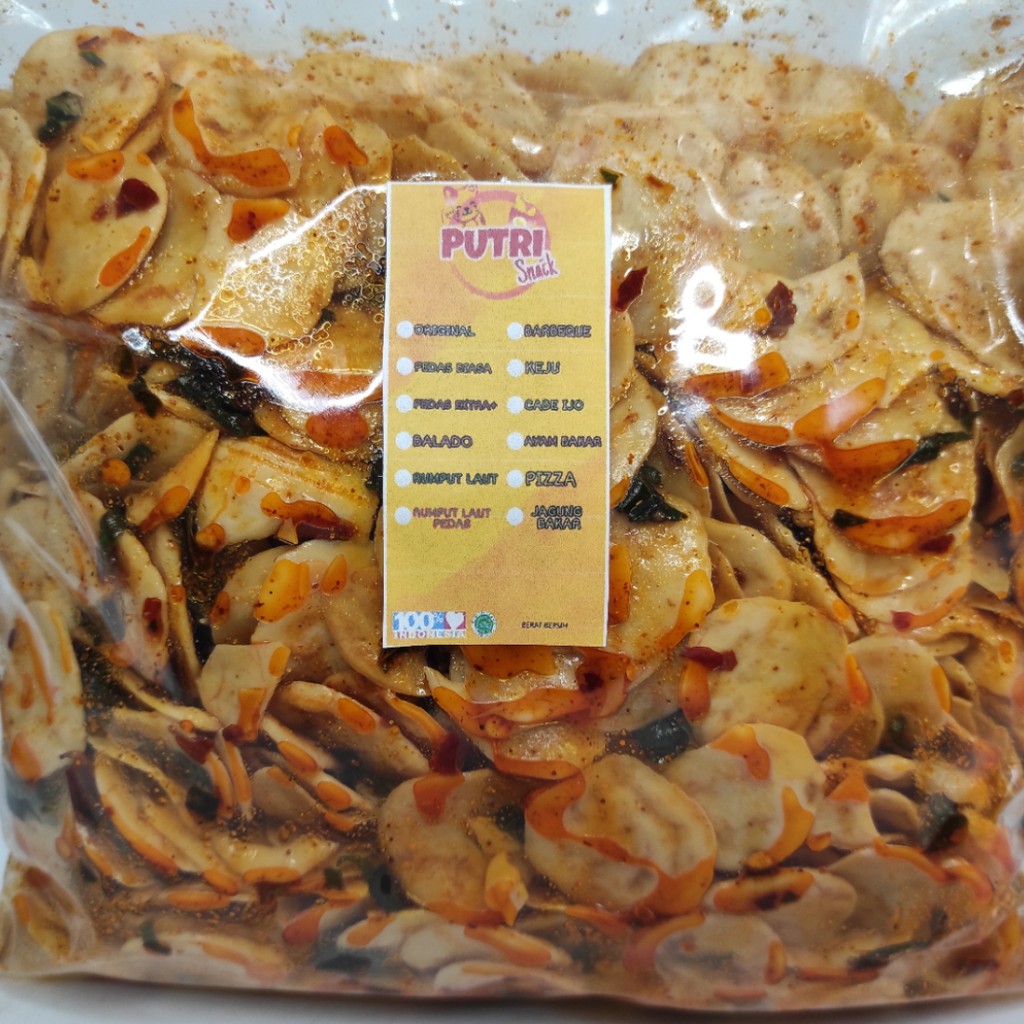 Keripik Ikan Seblak Putih 1kg Extra Daun Jeruk