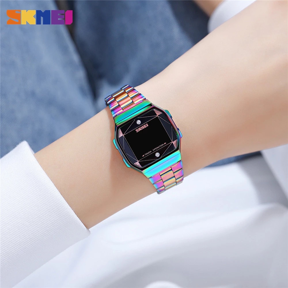 SKMEI 1797 Jam Tangan Wanita Digital Touch Display Tali Stainless Steel WATCHKITE WKOS