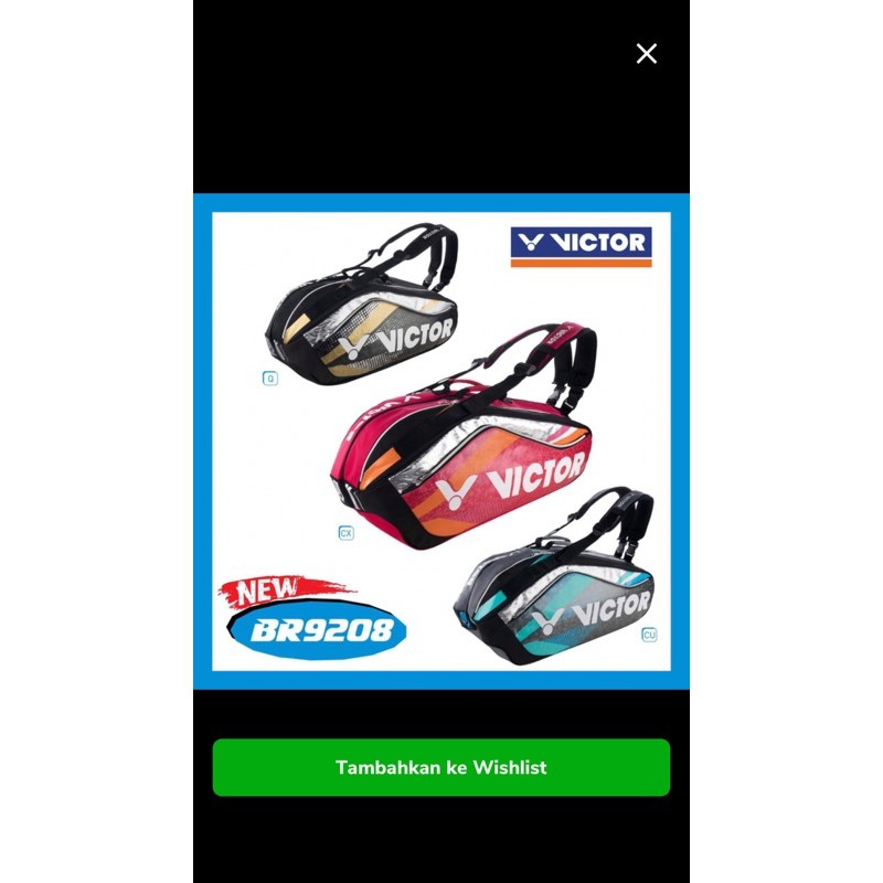 Tas Badminton Bulutangkis Victor BR 9208 Dijamin Original Official Victor