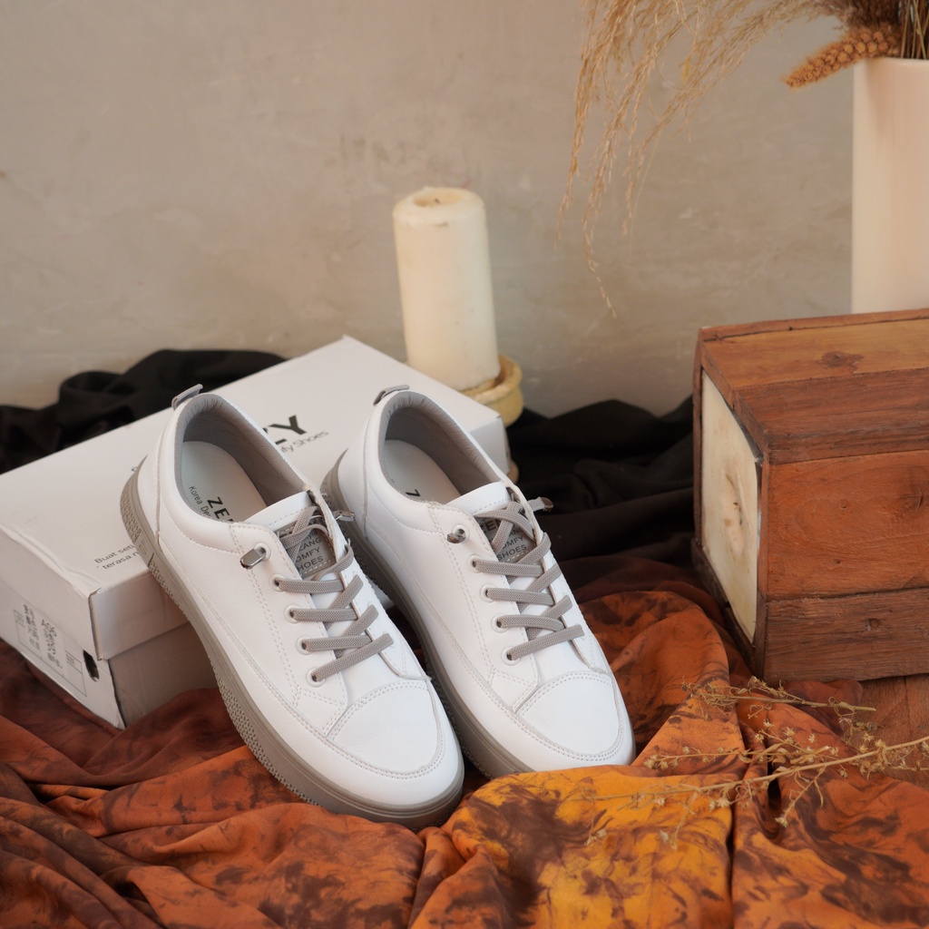 Zenzy Lovas Shoes Korea Inspired - Sepatu Casual Comfy PU Karet Premium-7
