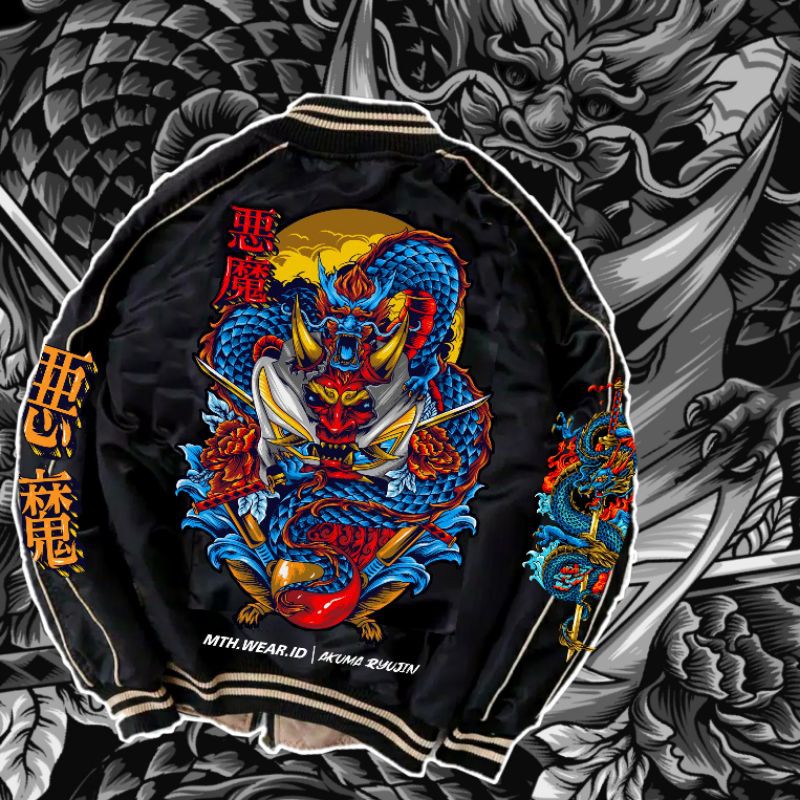 SUKAJAN JAKET AKUMA  RYUJIN SPECIAL BLACK EDITION | jaket sunmori | MTHWEAR