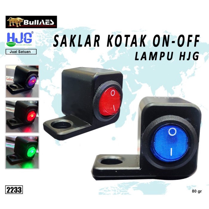 Saklar Lampu Motor Spion On Off On HJG Waterproof CNC Indikator Led