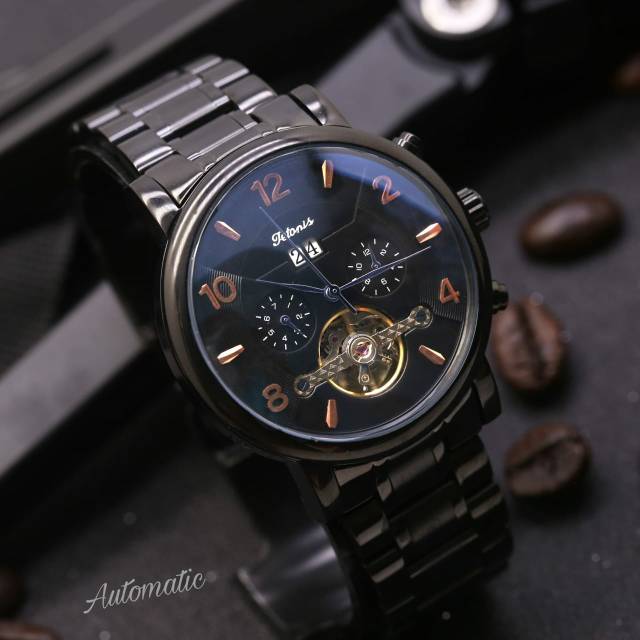 Jam Tangan TETONIS AUTOMATIC ORIGINAL RANTAI CHRONO AKTIF Diameter 4,5 cm/ Jam Tangan Pria Fashion