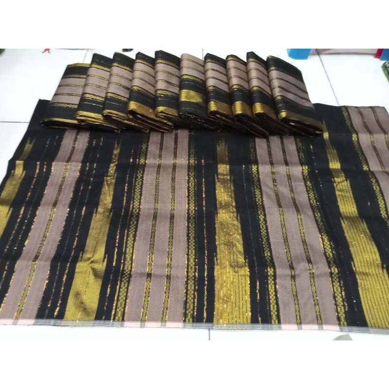 Kain sarung tenun asli bugis Sengkang Makassar lipa sabbe sutera termurah warna hitam coksu coklat s