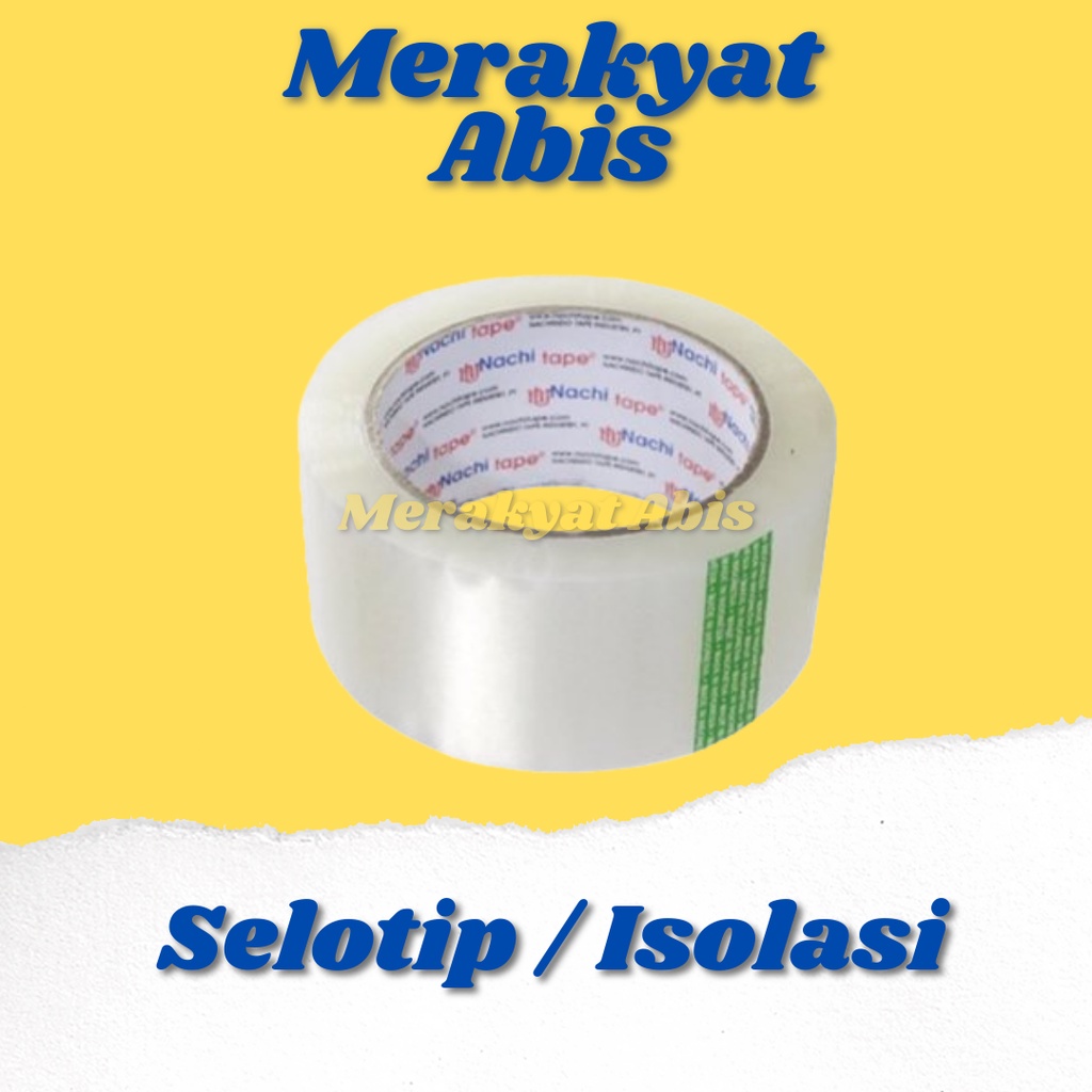 

Lakban transparan eceran / isolasi bening / solatip besar / selotip / solasi