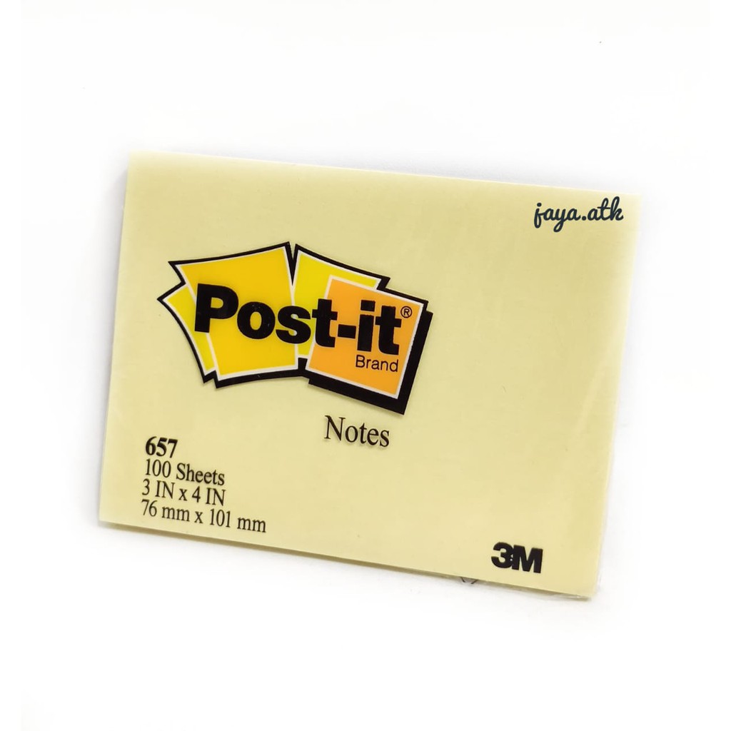 STICKY NOTES 3M POST IT 657 76 X 101 MM 3X4 IN STICK NOTES MEMO TEMPEL NOTES POST-IT 657 100 LEMBAR