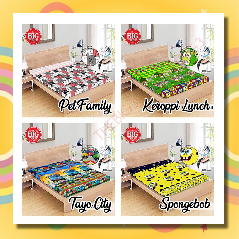 MONALISA Sprei Waterproof 180x200 - anti ompol air water proof Paus Rainbow  Rainbow Dinosaurus Rocket Galaxy180 SP-3