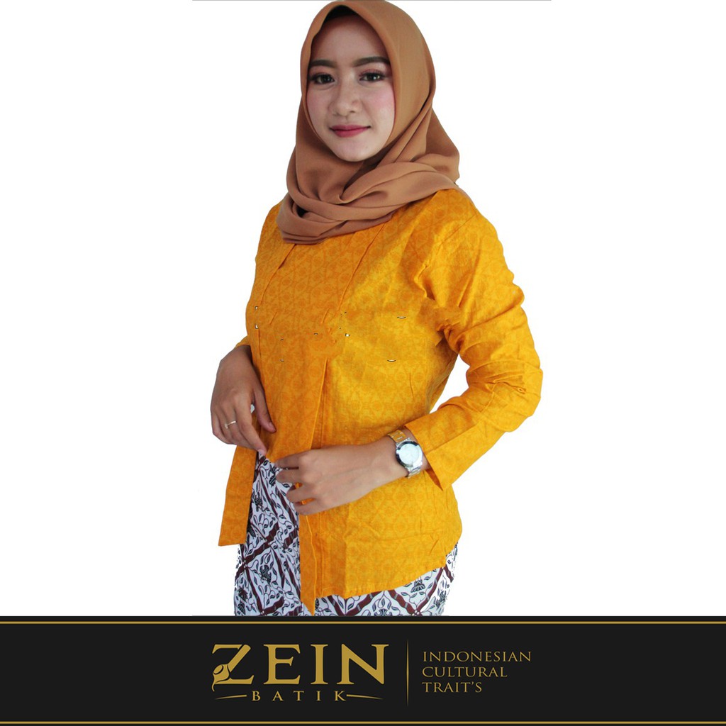 Kebaya Kutubaru Kartini Batik  Embos Katun Modern Lengan Panjang