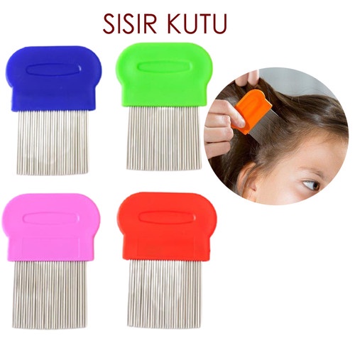 Sisir Serit Gagang Panjang / Sisir Rambut Kutu Dan Ketombe / Sisir Kutu Logam