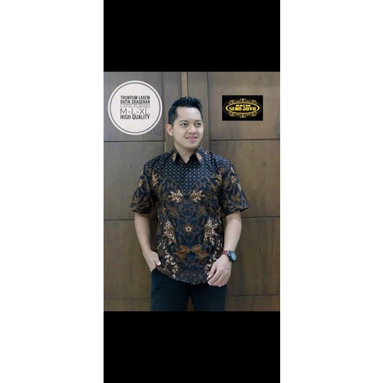 BATIK PRIA TERBARU S M L XL XXL BAJU kemeja batik pria lengan PENDEK PREMIUM BSO OFFICIAL SENO