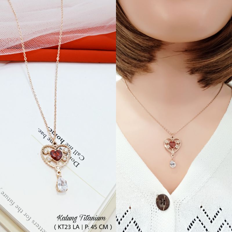 Kalung Titanium Wanita/Kalung Titanium Love KT23 LA