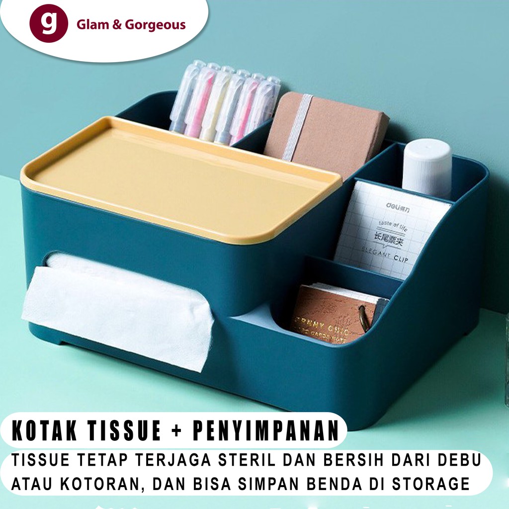 Kotak Tissue Unik Serbaguna Box Storage Plastik Decorative KT003