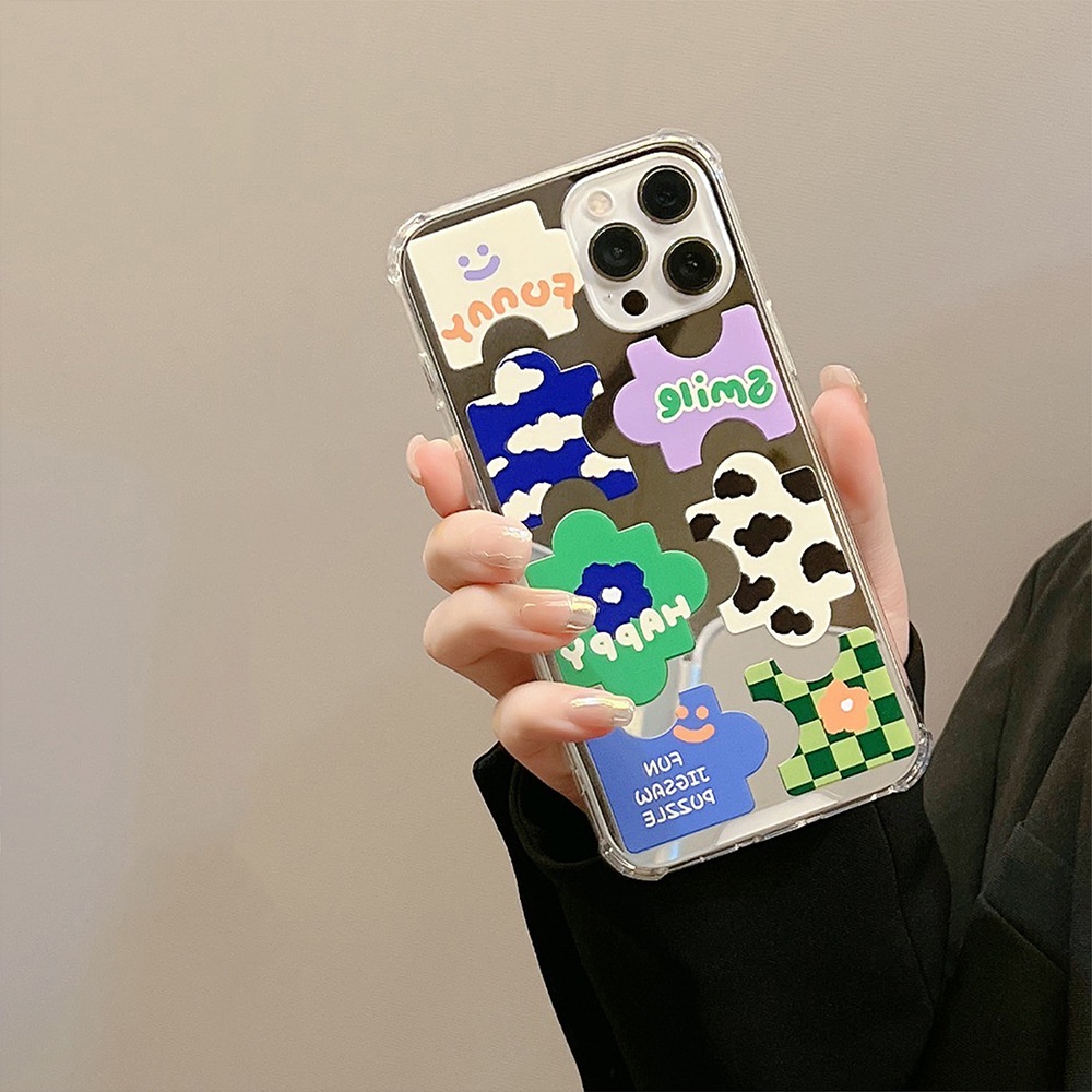 IPHONE Kartun Jigsaw Puzzle Shockproof Ponsel Cover Untuk Iphone7 8 PLUS X XR XS 11 12 13 14 MINI PRO MAX SE 2020 Soft Cases