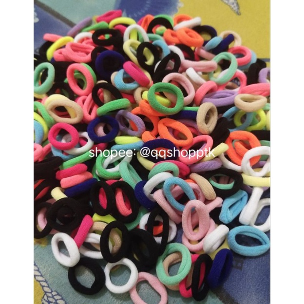 [free pouch] ikat rambut donat mini isi -+50pcs