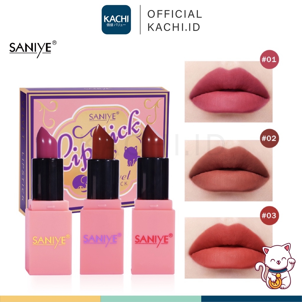 KACHI - SANIYE Mini Velvet Lipstick Matte Panda Waterproof Long Lasting 6 Warna Lipstik SA009