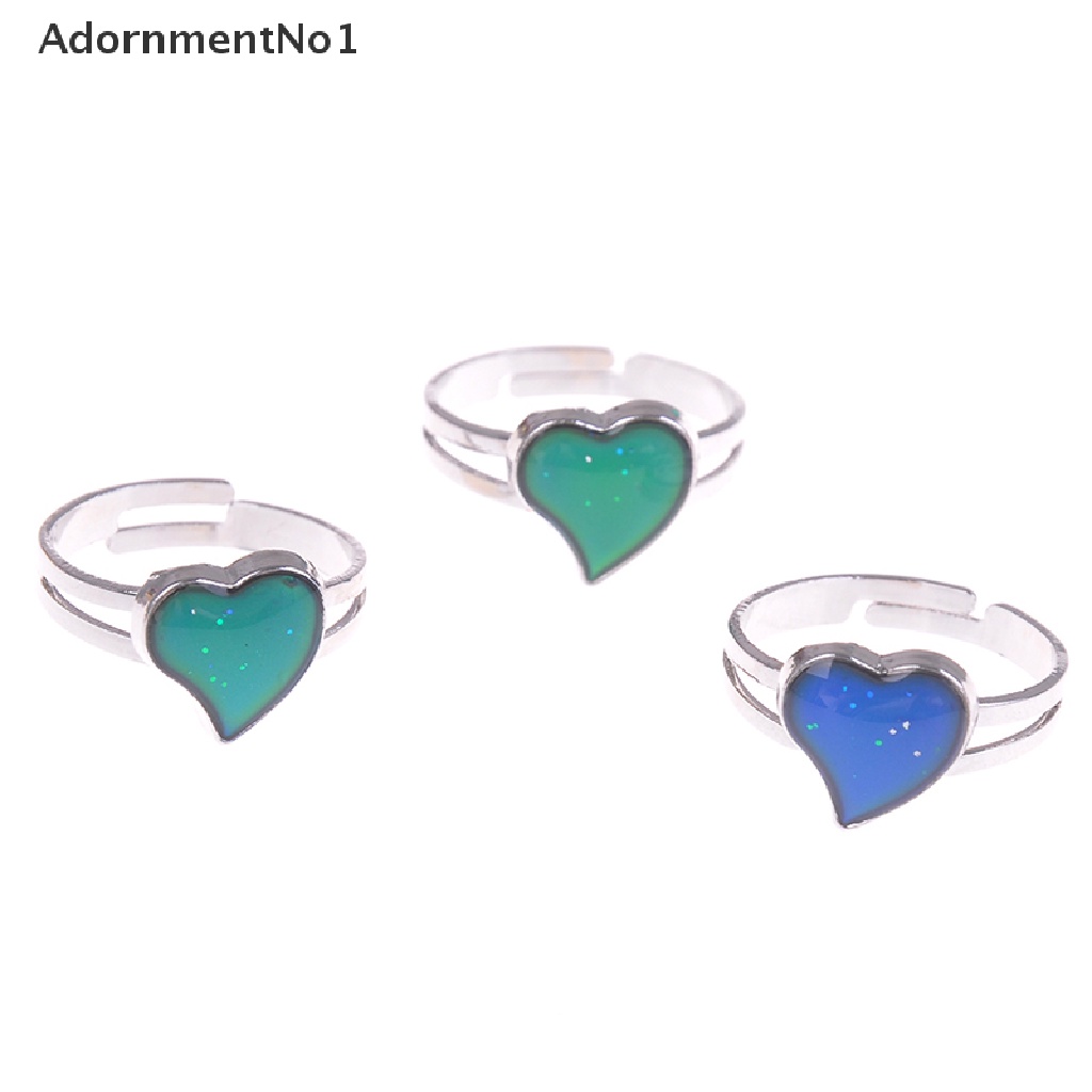 (AdornmentNo1) Cincin Mood ring Adjustable Berubah Warna Sesuai Suhu Bentuk Hati