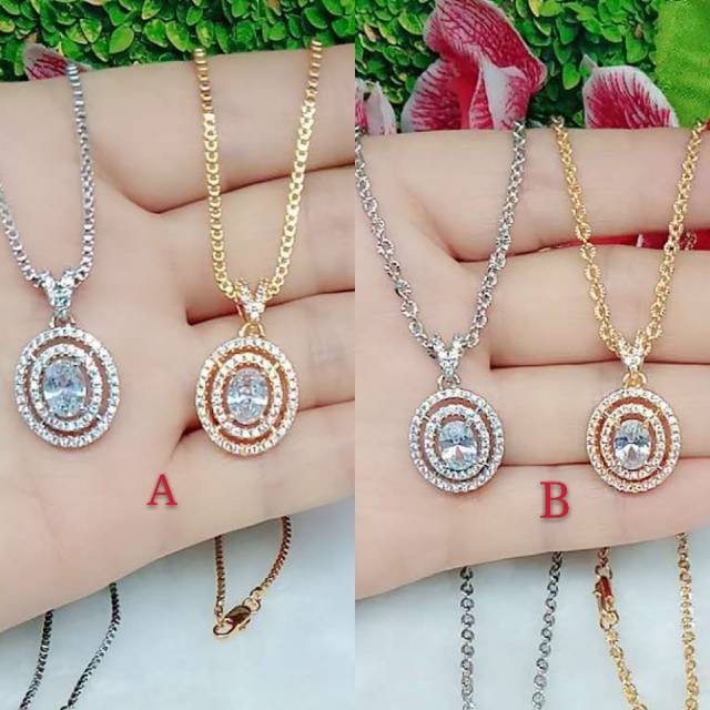 kalung xuping Permata lapis emas 18k A-B