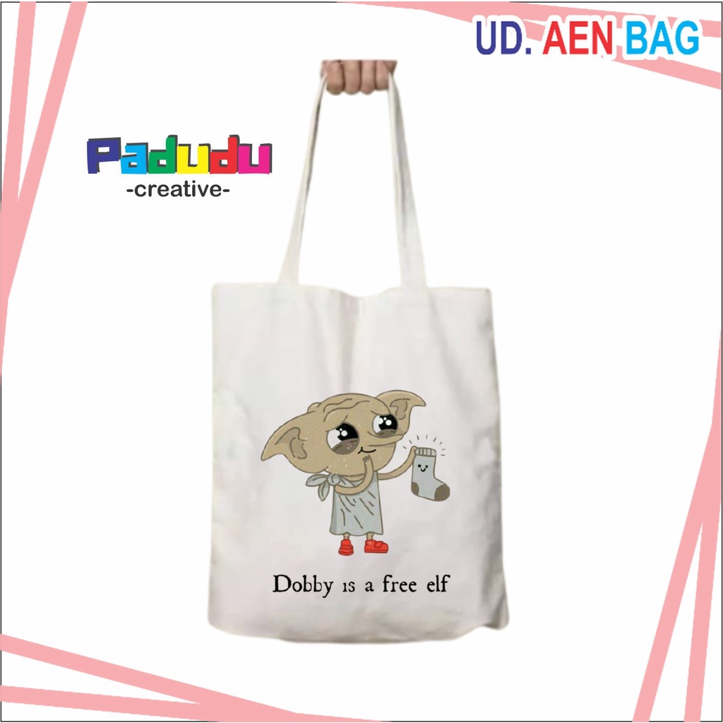Vintage dobby is a free elf Totebag Tas Resleting iskstore