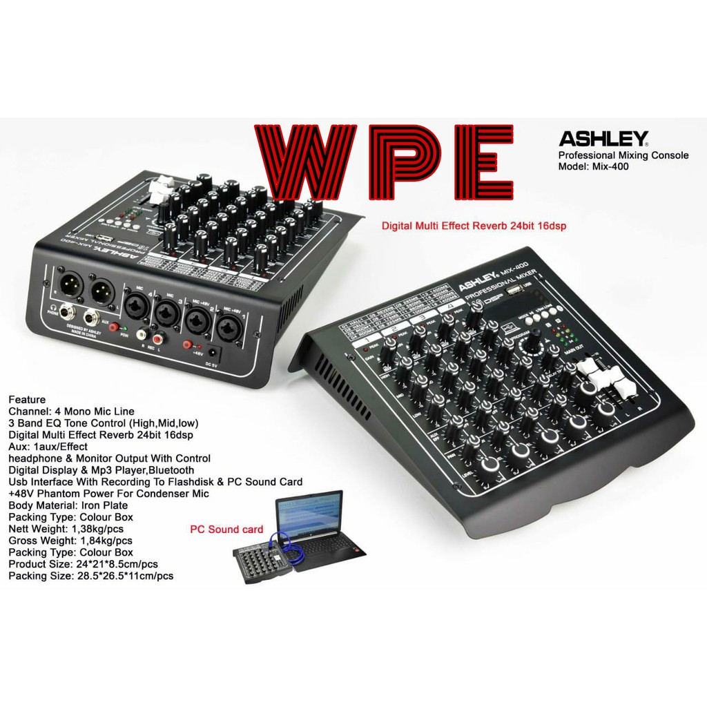 mixer audio ashley mix400 original 4 channel ashley mix 400 new design