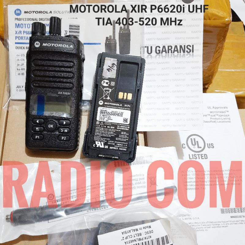 HT MOTOROLA XIR P6620i UHF 403 - 520MHz TIA GASPROOF / HT MOTOROLA XIR P6620i UHF TIA GASPROOF ORI GARANSI RESMI HT EXPLOSION PROOF XIR P6620i IS