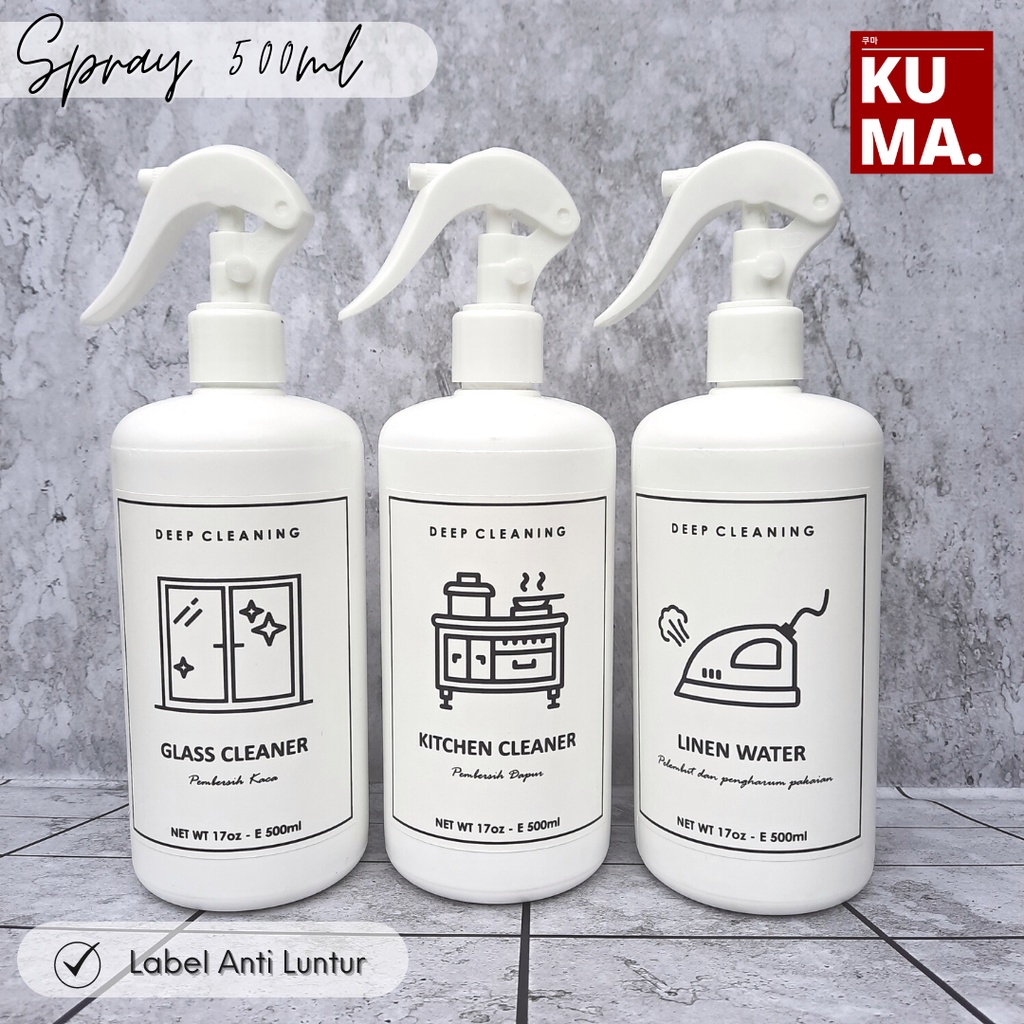 BOTOL SPRAY ISI ULANG HDPE PUTIH 250ML RAPIKA SETRIKA BAJU , PEMBERSIH JENDELA , SANITIZER AESTHETIC REFILLABLE | botol HDPE Spray Putih Isi ulang untuk spray sanitizer