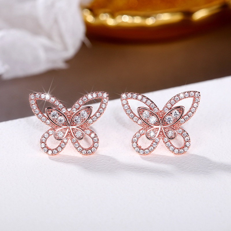 Fashion Women's Butterfly Stud Earrings Piercing Stylish Accessories Party Daily Wear Girls Earrings Fancy Gift Jewelry