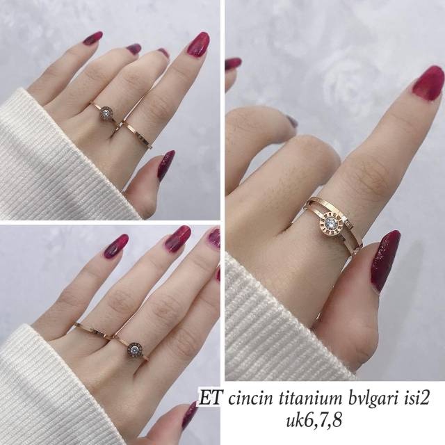 Cincin set Isi 2pc | Cincin Titanium Anti Karat | Cincin Casual | Cincin Wanita | Cincin Fashion