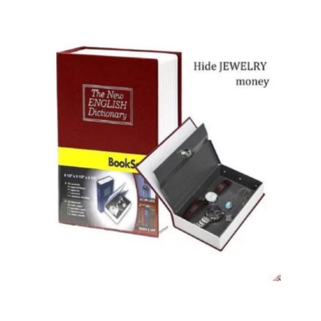 Brankas Brangkas Buku Mini safety box penyimpanan model buku uang emas