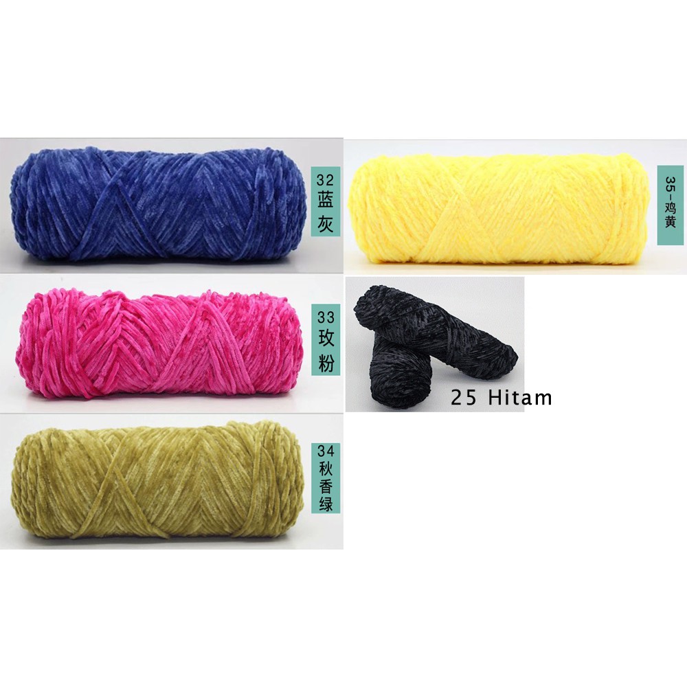 1-35 BENANG RAJUT BELUDRU IMPORT/VELVET YARN/ BENANG VELVET IMPORT