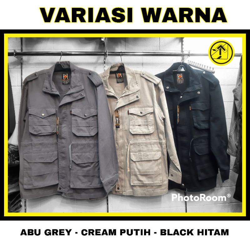 JAKET PARKA SAFARI KANVAS | Berburu, Kantong Banyak, Big Size, Hadiah Ulang Tahun, Mancing, Intel, Detektif, Tebal, Anti Angin Jumbo by~ Bratenfox