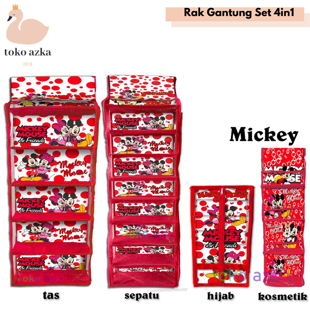 Rak Gantung Set 4in1 Sepatu+Tas+Hijab+Kosmetik