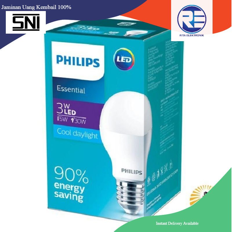 Lampu Led Philips Essensial Cahaya Putih dan Kuning