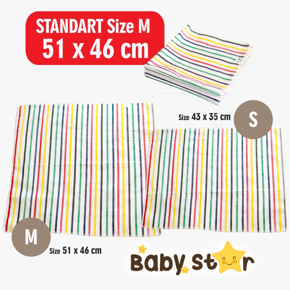 Alas Ompol Bayi [Ukuran S, M ] AO-01 BABY STAR (AO-05) Kain Penyerap Ompol Lurik Perlak Ompol Bayi Alas Tidur Bayi