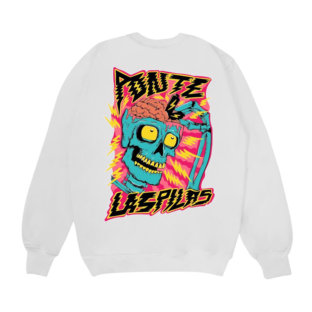 Sweater Crewneck Pria Ponte Las Pilas Sweater Sablon Depan Belakang  Size M-XXL