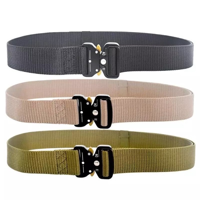 Ikat Pinggang Army Tactical Belt Nilon Kepala Gesper Metal Adjustable