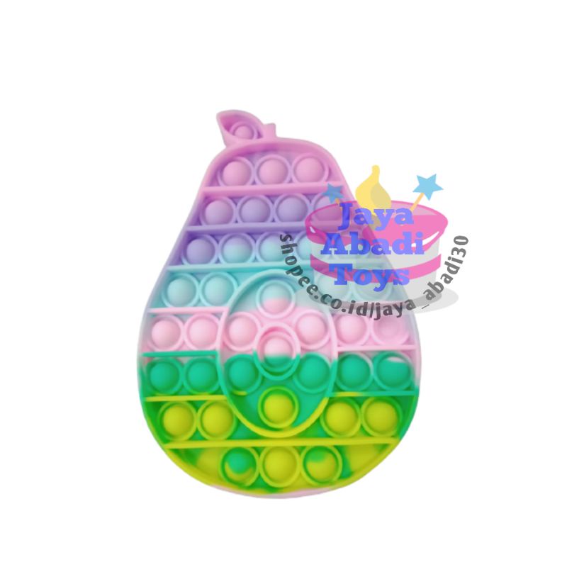 MAINAN ANAK VIRALL FIDGET PUSH /POP IT PELANGI RAINBOW MOTIF LUCU MURAH MERIAH-Alpukat 🥑