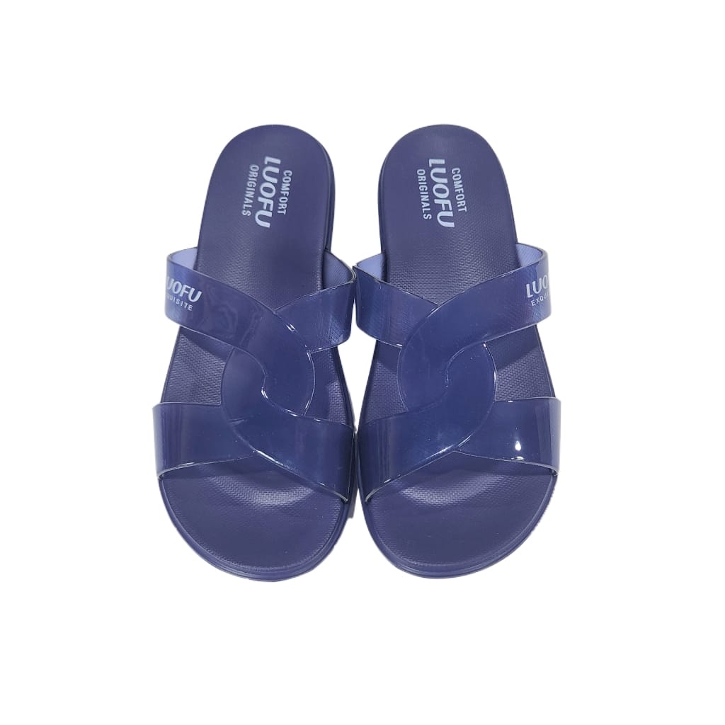 LUOFU ORIGINAL jelly sandal karet empuk murah wanita sendal selop import cewek E7190BTBW