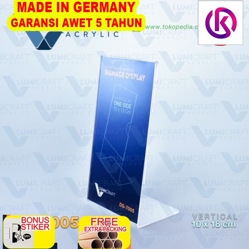 

Terlaris Name/Label Display/Stand Acrylic/Akrilik Model L - 10 x 18 cm
