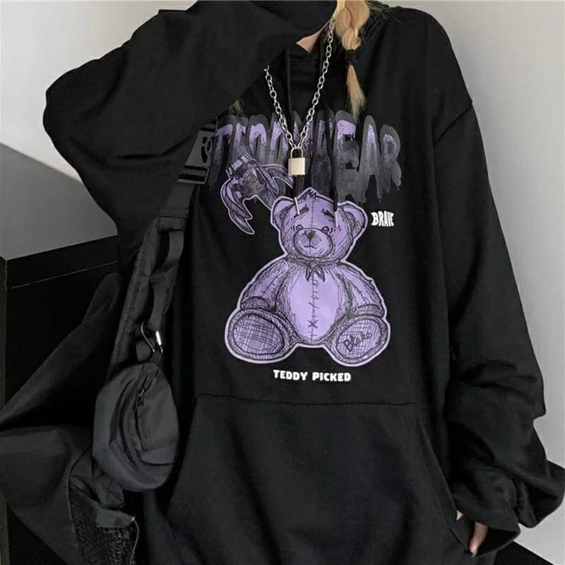 Sweater Pria/Wanita Grosir Berkualitas -Creepy Teddy Hodie