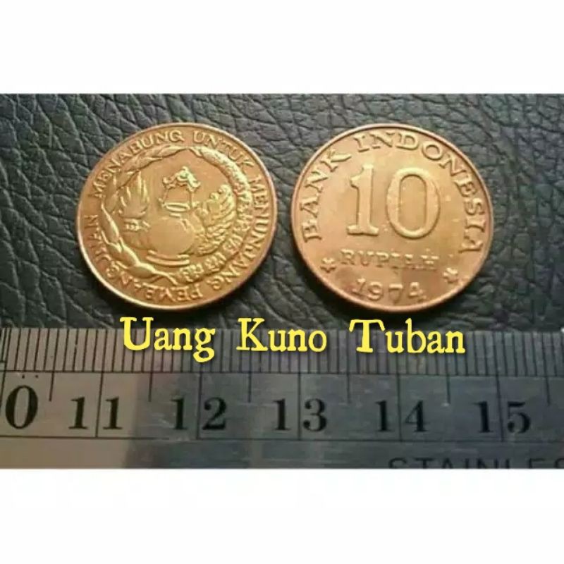 Uang Kuno Koin 10 Rupiah Tabanas Kuningan Tahun 1974