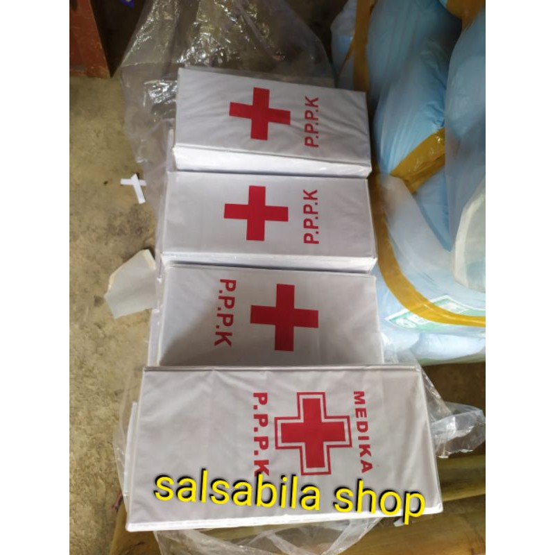 kotak p3k mobil+kotak p3k putih lengkap dengan isi