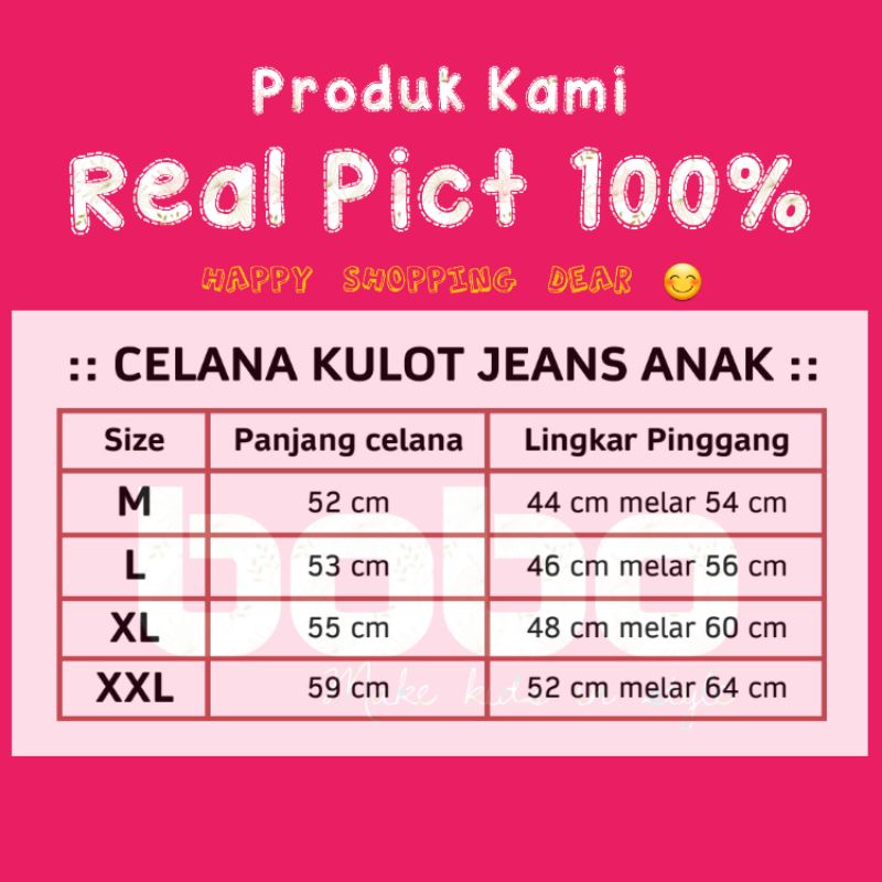 KULOT ANAK PEREMPUAN JEANS 3 - 6 TAHUN