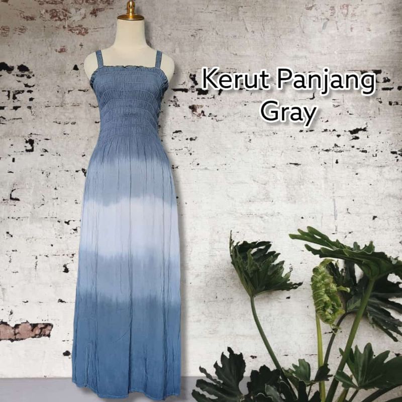 DRESS KERUT PANJANG WANITA RAYON