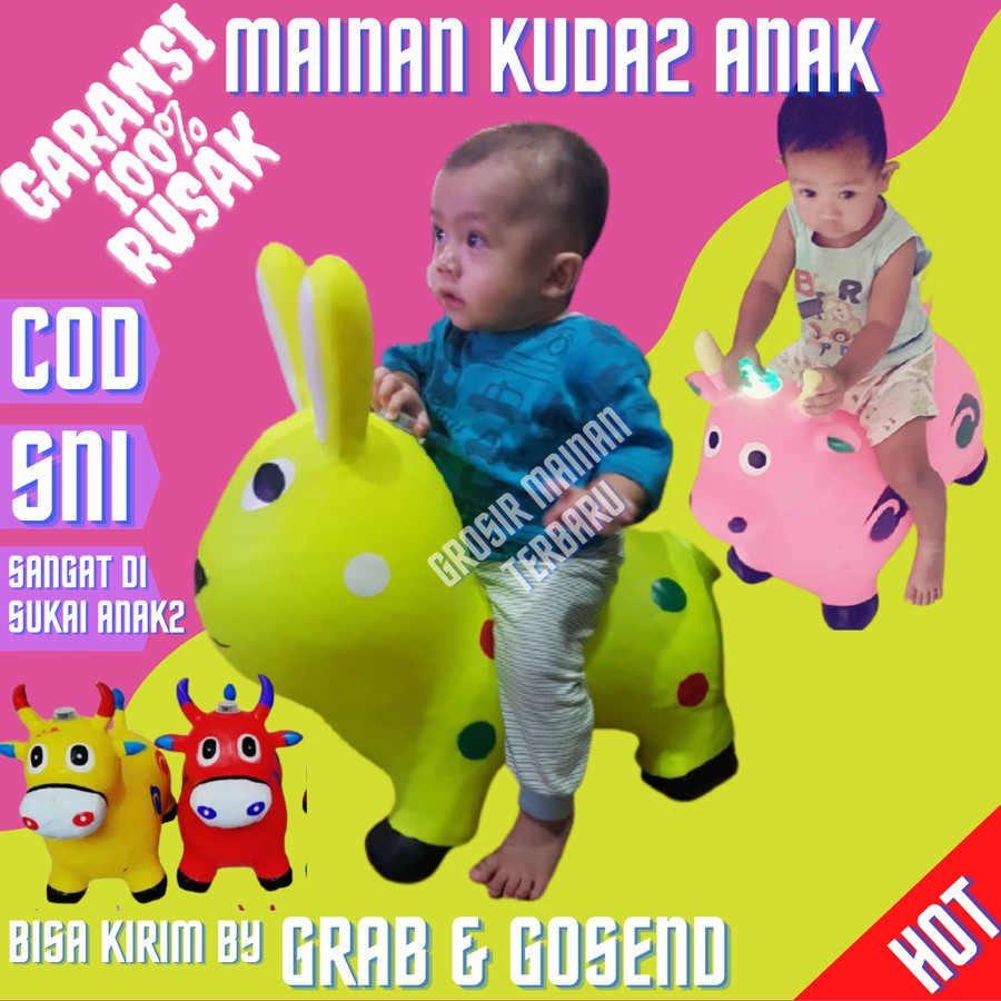 Kuda Kudaan Karet Anak Tebal Jumbo Unicorn Musik Mainan Bayi Murah