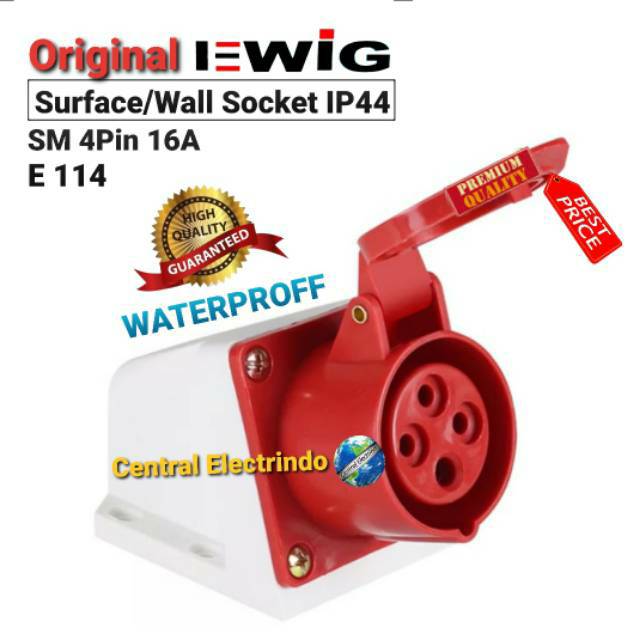 Surface Mounting Wall Socket 4Pin 16A (E114) EWIG.