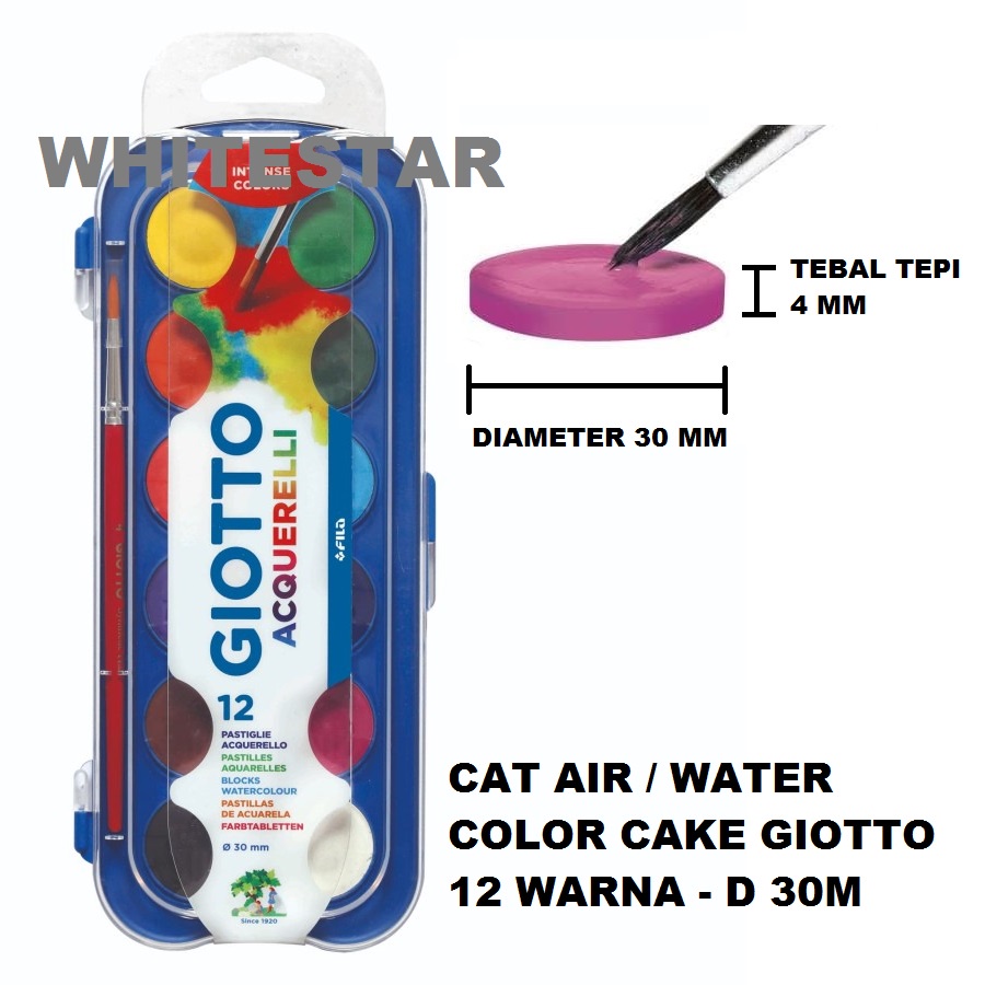 

cat air giotto acquerelli 12 warna water colour / watercolor cake - D = 30mm